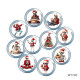 20MM 10pcs/lot Christmas Cartoon  glass snap button charms