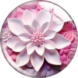20MM 10pcs/lot flower Cartoon  glass snap button charms