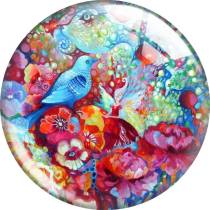 20MM 10pcs/lot Colorful patterns Print glass snap button charms
