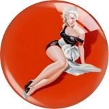 20MM 10Pcs/lot Pinup Girls Sexy Women glass snap button charms