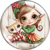 20MM 10pcs/lot Christmas Cartoon  glass snap button charms