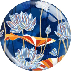 20MM 10Pcs/lot flower glass snap button charms