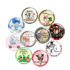 20MM 10Pcs/lot  Holiday glass snap button charms
