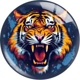 20MM 10pcs/lot tiger Print glass snap button charms