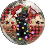 20MM 10Pcs/lot Christmas Print glass snaps buttons  DIY jewelry