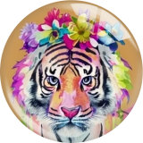 20MM 10pcs/lot tiger Print glass snap button charms