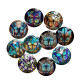 20MM 10Pcs/lot butterfly Print glass snap button charms