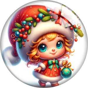 20MM 10pcs/lot Christmas Cartoon  glass snap button charms