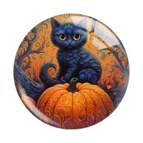 20MM 10pcs/lot cat Print glass snap button charms