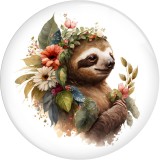 20MM 10pcs/lot Cartoon raccoon dinosaur, little elephant, squirrel  Print glass snap button charms