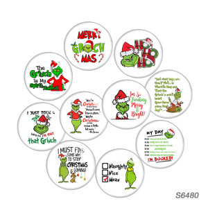 20MM 10pcs/lot Christmas Monster glass snap button charms