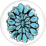 20MM 10pcs/lot Western Cowboy Totem  Print glass snap button charms