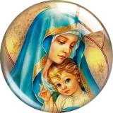 20MM 10pcs/lot Jesus glass snap button charms