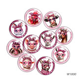 20MM 10pcs/lot animal glass snap button charms