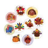 20MM 10Pcs/lot Thanksgiving Print glass snaps buttons  DIY jewelry