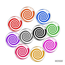 20MM 10pcs/lot Christmas Colored Candy Picture Cartoon  glass snap button charms