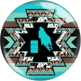 20MM 10pcs/lot Western Cowboy Totem  Print glass snap button charms