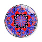 20MM 10pcs/lot Mandala Retro colored patterns Print glass snap button charms