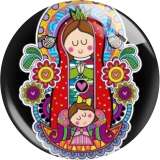 20MM 10Pcs/lot Cartoon girl  Russian dolls  Print glass snap button charms