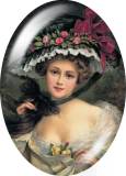 20MM 10pcs/lot Retro oil painting lady glass snap button charms