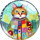 20MM 10pcs/lot cat glass snap button charms