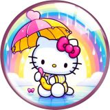 20MM 10pcs/lot KT Cat glass snap button charms