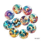 20MM 10pcs/lot Dandelion Cartoon  glass snap button charms