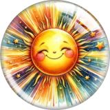 20MM 10pcs/lot sun Cartoon  glass snap button charms