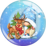 20MM 10Pcs/lot Christmas Print glass snap button charms