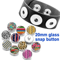 20MM 10Pcs/lot faith cross glass snap button charms