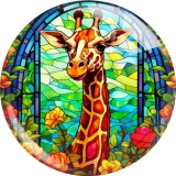 20MM 10Pcs/lot  animal Print glass snaps buttons  DIY jewelry