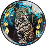 20MM 10Pcs/lot  animal Print glass snaps buttons  DIY jewelry