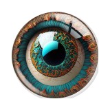 20MM 10pcs/lot eye Print glass snap button charms