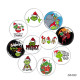 20MM 10pcs/lot Christmas Monster glass snap button charms