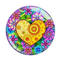 20MM 10pcs/lot Colorful patterns Print glass snap button charms