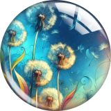20MM 10pcs/lot Dandelion Cartoon  glass snap button charms