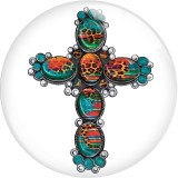 20MM 10Pcs/lot faith cross glass snap button charms