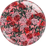 20MM 10Pcs/lot  love flower Print glass snaps buttons  DIY jewelry