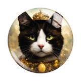 20MM 10pcs/lot cat Print glass snap button charms