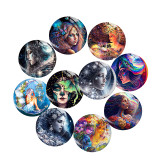 20MM 10Pcs/lot Goddess Elf Print glass snap button charms
