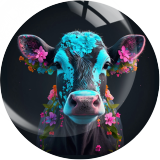 20MM 10Pcs/lot Cow Print glass snap button charms
