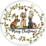 20MM 10Pcs/lot Christmas Print glass snap button charms