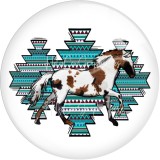 20MM 10pcs/lot Western Cowboy Totem  Print glass snap button charms