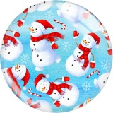 20MM 10Pcs/lot Christmas Print glass snaps buttons  DIY jewelry