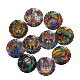 20MM 10Pcs/lot animal Print glass snap button charms
