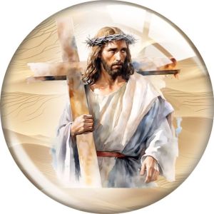 20MM 10pcs/lot The Cross of Jesus Cartoon  glass snap button charms
