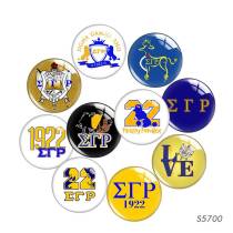 20MM 10pcs/lot sigma gamma rho glass snap button charms