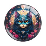 20MM 10pcs/lot cat Print glass snap button charms