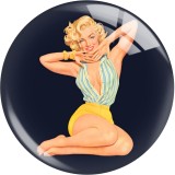 20MM 10Pcs/lot Pinup Girls Sexy Women glass snap button charms