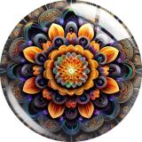 20MM 10pcs/lot Mandala pattern Print glass snap button charms